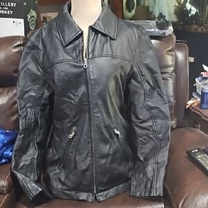 Vadducci  Black Leather Jacket for Women